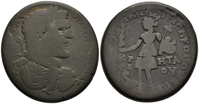 IONIA. Smyrna. Caracalla (198-217 AD). Kretarios, Magistrate
AE Bronze (29.2mm ...