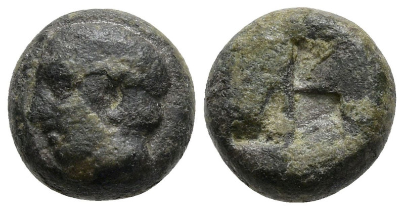 LESBOS. Uncertain. (Circa 500-450 BC)
BI 1/16 Stater (7mm 0.6g)
Obv: Diademed ...