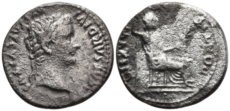 Tiberius (14-37 AD). Lugdunum
AR Denarius (17.8mm 3.33g)
Obv: TI CAESAR DIVI-A...