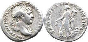 Trajan (98-117 AD). Rome
AR Denarius (18.5mm 3.39g)
Obv: IMP TRAIANO AVG GER DAC P M TR P COS V P P,. Laureate bust of Trajan right, with aegis on l...