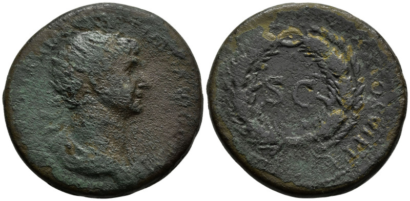 Trajan (98-117 AD) Rome
AE Semis (22.8mm 6.98g)
Obv:IMP CAES NER TRAIANO OPTIM...