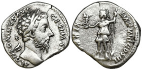Marcus Aurelius (161-180 AD). Rome
AR Denarius (18.4mm 2.95g)
Obv: M ANTONINVS AVG GERM S[ARM]. Laureate head to right
Rev: Roma standing to left, ...