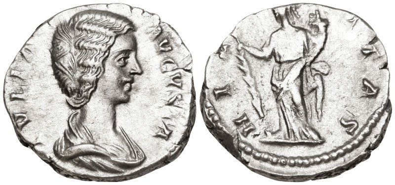 Julia Domna, Augusta (193-217 AD). Rome
AR Denarius. (16.9mm 3.43g)
Obv: IVLIA...