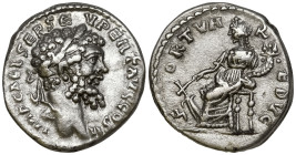 Septimius Severus (193-211 AD). Emesa
AR Denarius (17.1mm 3.38g)
Obv: IMP CAE L SEP SEV PERT AVG COS II Laureate head of Septimius Severus to right....
