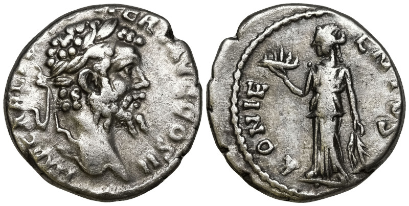 Septimius Severus (193-211 AD). Emesa
AR Denarius (17mm 3.22g)
Obv: IMP CAE L ...