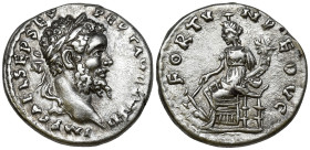 Septimius Severus (193-211 AD). Emesa
AR Denarius (17.6mm 3.34g)
Obv: IMP CAE L SEP SEV PERT AVG COS II Laureate head of Septimius Severus to right....