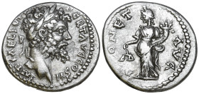 Septimius Severus (193-211 AD). Emesa
AR Denarius (17mm 3.15g)
Obv: IMP CAE L SEP SEV PERT AVG COS II. Laureate head of Septimius Severus to right....