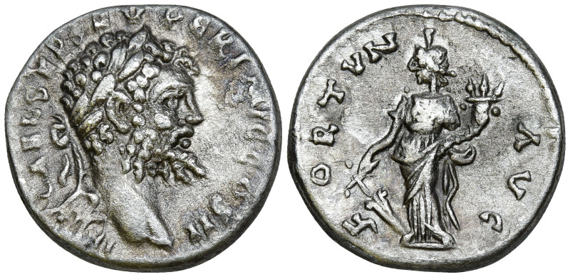 Septimius Severus (193-211 AD). Emesa
AR Denarius (16.8mm 3.15g)
Obv: IMP CAE ...