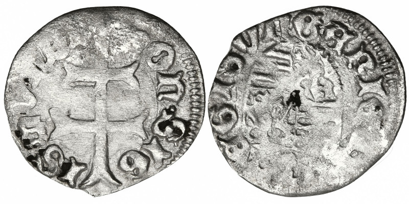 HUNGARY. Sigismund of Luxemburg (1387-1437 AD)
AR Denar (14.3mm 0.42g)
Obv: Pa...