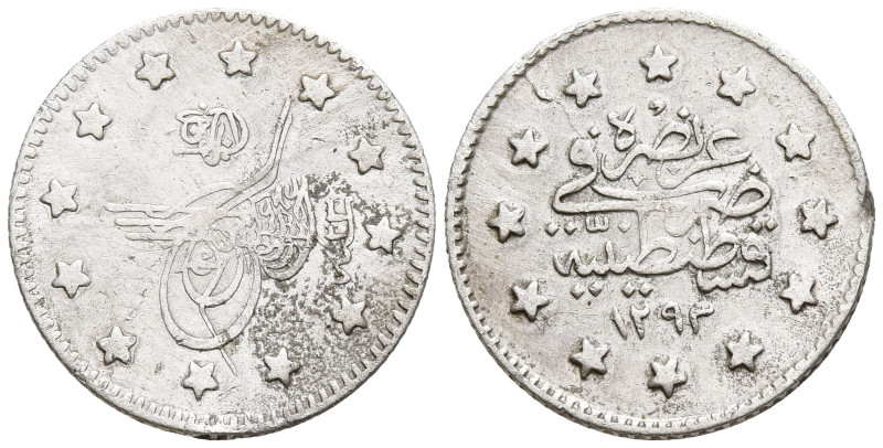 Islamic
OTTOMAN EMPIRE. Abdul Hamid II (1878-1909 AD). 1293 AH
(15.3mm 1.17g)