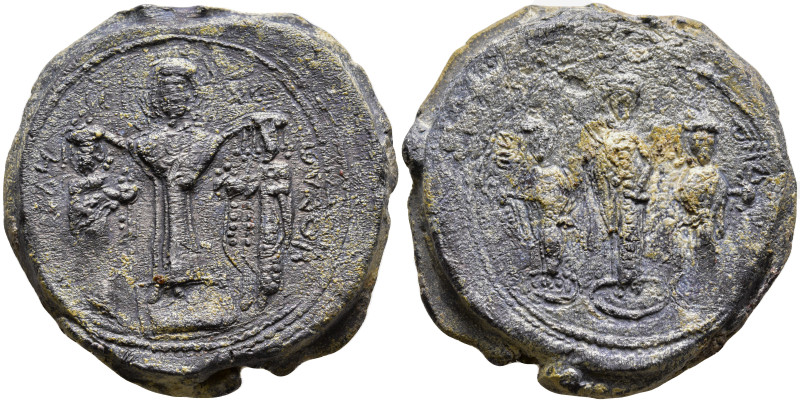 Byzantine Lead Seal
Romanus IV Diogenes, with Eudocia, Michael VII, Constantius...