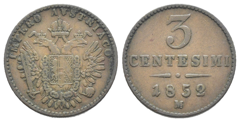 Lombardo Veneto - Francesco Giuseppe I d'Asburgo (1849-1866) - 3 Centesimi 1852 ...