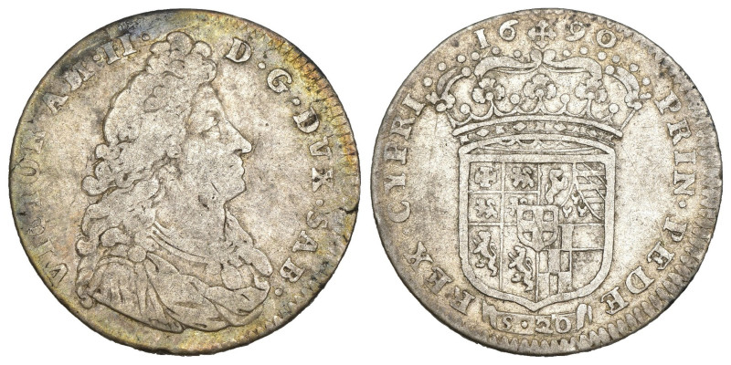 Vittorio Amedeo II Duca (1680-1713) - Lira (II Tipo) 1690 Torino - gr. 5,92 - Cu...