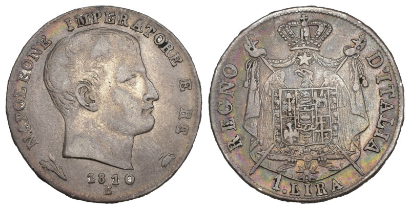 Napoleone Bonaparte, Re d'Italia (1805-1814) - 1 Lira 1810 Bologna - Gig.150 - g...