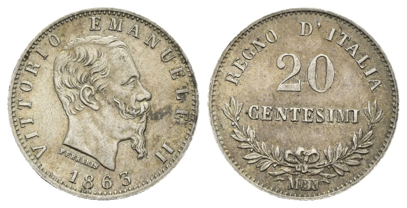 Vittorio Emanuele II (1861 - 1878) - 20 Centesimi 1863 Valore - zecca: Milano - ...