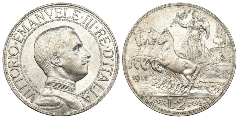 Vittorio Emanuele III (1900-1943) - 2 Lire Quadriga Veloce 1911 - R2 (MOLTO RARA...