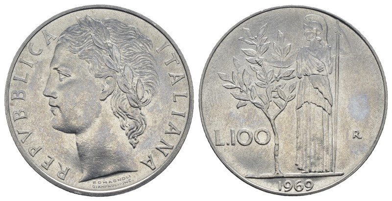 Monetazione in Lire (1946-2001) - 100 Lire Minerva 1969 - Ac. - Mont.37

SPL
...