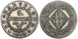 FALSO - Principato di Catalogna - 5 Pesetas 1814 - gr. 24,34

SPEDIZIONE SOLO IN ITALIA - SHIPPING ONLY IN ITALY