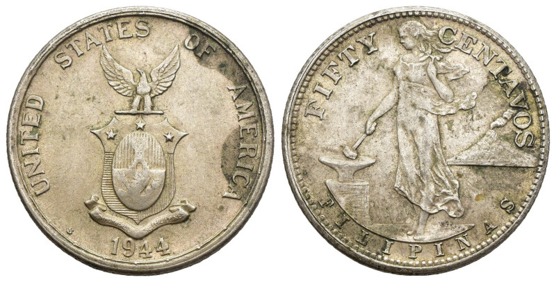 Filippine - Amministrazione Stati Uniti (1903-1945) - 50 Centavos 1944 S - KM 18...