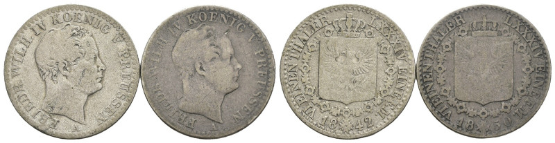 Germania - Regno di Prussia - Friedrich Wilhelm IV (1840-1861) - Lotto 2 monete ...