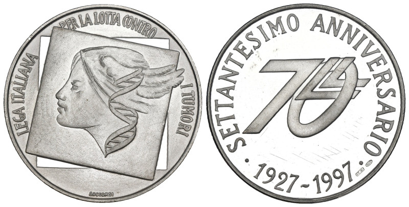 Medaglia celebrativa del 70° anniversario Lega Italiana per la lotta contro i tu...