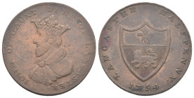 Lancashire - Lancaster - John of Gaunt - 1/2 Penny 1794 - gr. 9,64 DH# 39

MB

SPEDIZIONE IN TUTTO IL MONDO - WORLDWIDE SHIPPING