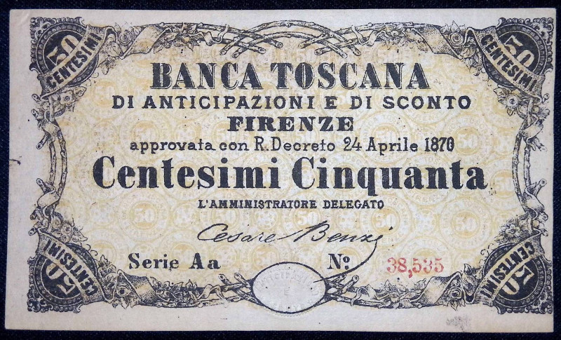 Monetazione di Emergenza - Biglietti Fiduciari - Firenze, Banca Toscana di Antic...