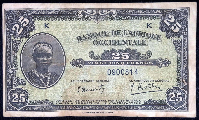 Africa Occidentale Francese - 25 Franchi 1942 - P# 30a

BB

SPEDIZIONE SOLO ...