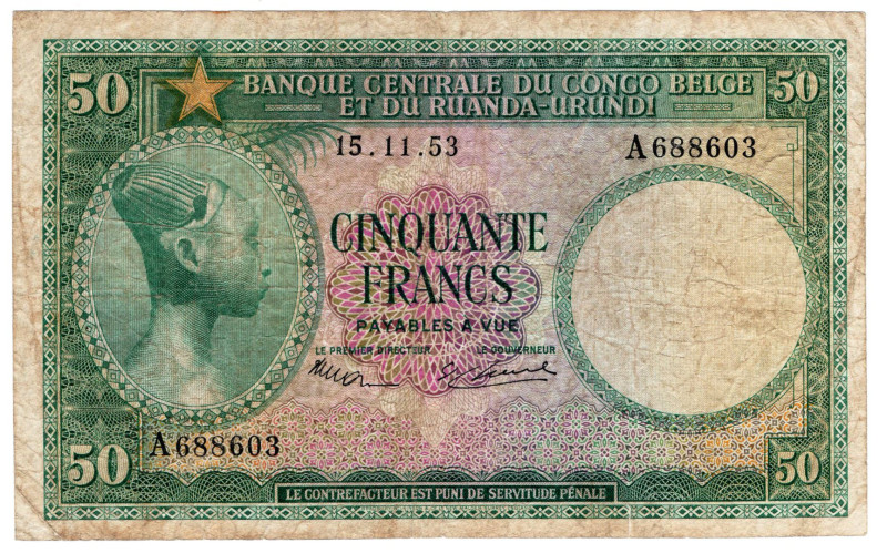 Congo Belga e Ruanda-Urundi - 50 Franchi 1953 - P# 27a

qBB

SPEDIZIONE SOLO...