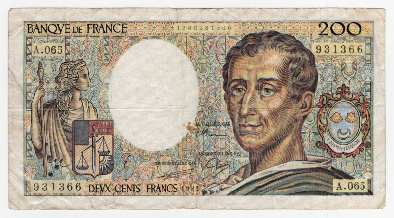 Francia - Quinta repubblica (1958-oggi) - 200 Francs "Montesquieu" - 1981-1992 -...