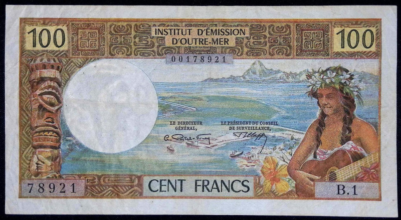 Francia - Territorio d'Oltremare - 100 Franchi ND (1969) - P# 23 - fori

BB-
...