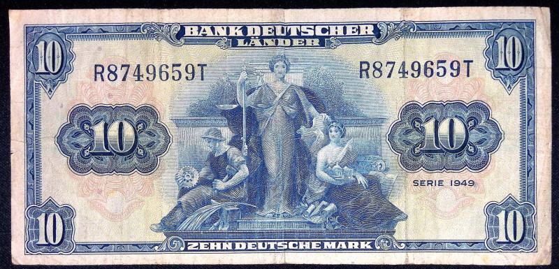 Germania - Repubblica Federale (1949-oggi) - 10 Mark 1949 - P# 16a

BB

SPED...