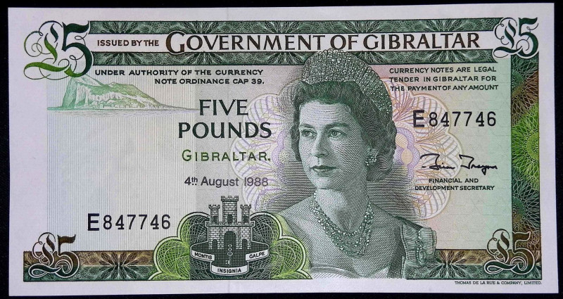 Gibilterra - Elisabetta II (1952-2022) - 5 Pounds 1988 - P# 21b

FDS

SPEDIZ...