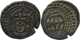 Índia Portuguesa - Portuguese India
D. Filipe II (1598-1621)
Meio bazaruco Goa
AG: 04.01 1.98 g
MBC / Very Fine