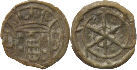 Índia Portuguesa - Portuguese India
D. João V (1706-1750)
Roda de 2 Bazarucos D-B Damão para Baçaim
AG: NC 3.80 g Inédita
BC / Fine