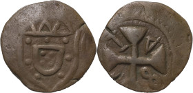 Índia Portuguesa - Portuguese India
D. João V (1706-1750)
Meio Atiá 1748
Data invertida
AG: 41.01 4.47 g
BC / Fine