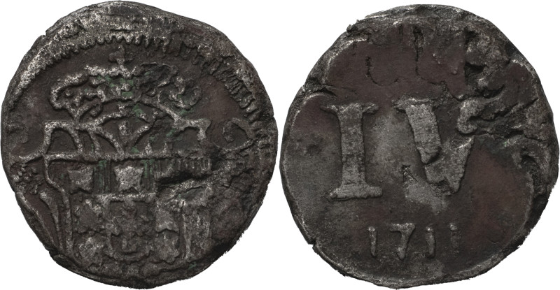 Índia Portuguesa - Portuguese India
D. João V (1706-1750)
Meio pardau 1711 Goa
A...