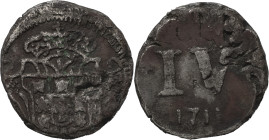 Índia Portuguesa - Portuguese India
D. João V (1706-1750)
Meio pardau 1711 Goa
AG: 66.01 2.54 g MUITO RARA
BC / Fine