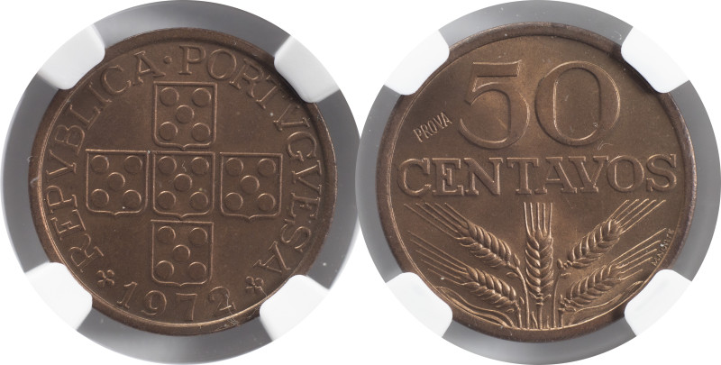 Provas e Ensaios - Provas and Patterns
Portugal Prova 50 centavos 1972
NGC MS 64...