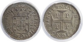 Moedas Certificadas - Certified Coins
Portugal D. Pedro II 400 reis 1690 Porto
PCGS AU 58 Gomes - 88.02
