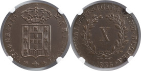 Moedas Certificadas - Certified Coins
Portugal D. Maria II 10 reis 1836 Lisboa
NGC AU 58 BN