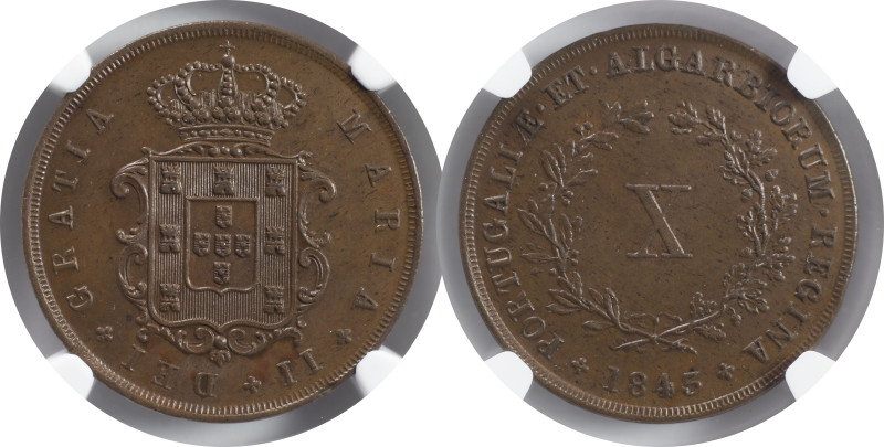 Moedas Certificadas - Certified Coins
Portugal D. Maria II 10 reis 1843 Lisboa
N...