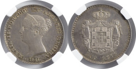 Moedas Certificadas - Certified Coins
Portugal D. Maria II 500 reis 1846 Lisboa
NGC MS 61