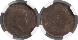 Moedas Certificadas - Certified Coins
Portugal D. Carlos I 5 reis 1893 Lisboa
NGC MS 63 RB