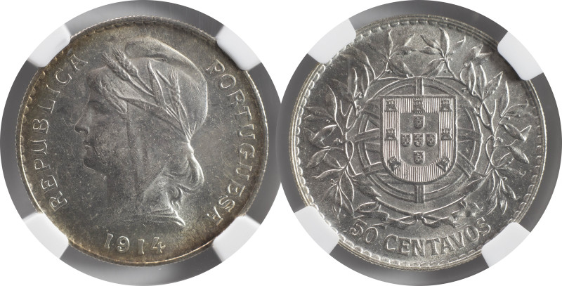 Moedas Certificadas - Certified Coins
Portugal República 50 centavos 1914 Lisboa...