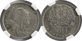 Moedas Certificadas - Certified Coins
Portugal República 50 centavos 1927 Lisboa
NGC MS 64