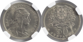 Moedas Certificadas - Certified Coins
Portugal República 50 centavos 1930 Lisboa
NGC MS 64