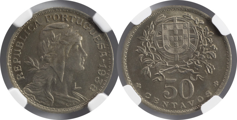 Moedas Certificadas - Certified Coins
Portugal República 50 centavos 1938 Lisboa...
