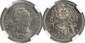 Moedas Certificadas - Certified Coins
Portugal República 50 centavos 1947 Lisboa
NGC MS 65