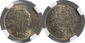 Moedas Certificadas - Certified Coins
Portugal República 50 centavos 1956 Lisboa
NGC MS 65